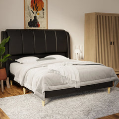Brinley Faux Leather Bed Frame (Pet Friendly) by Somnuz KH