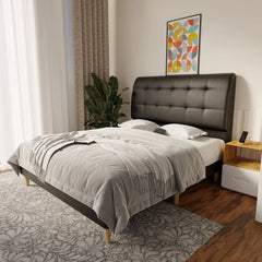 Haldor Faux Leather Bed Frame (Pet Friendly) by Somnuz KH