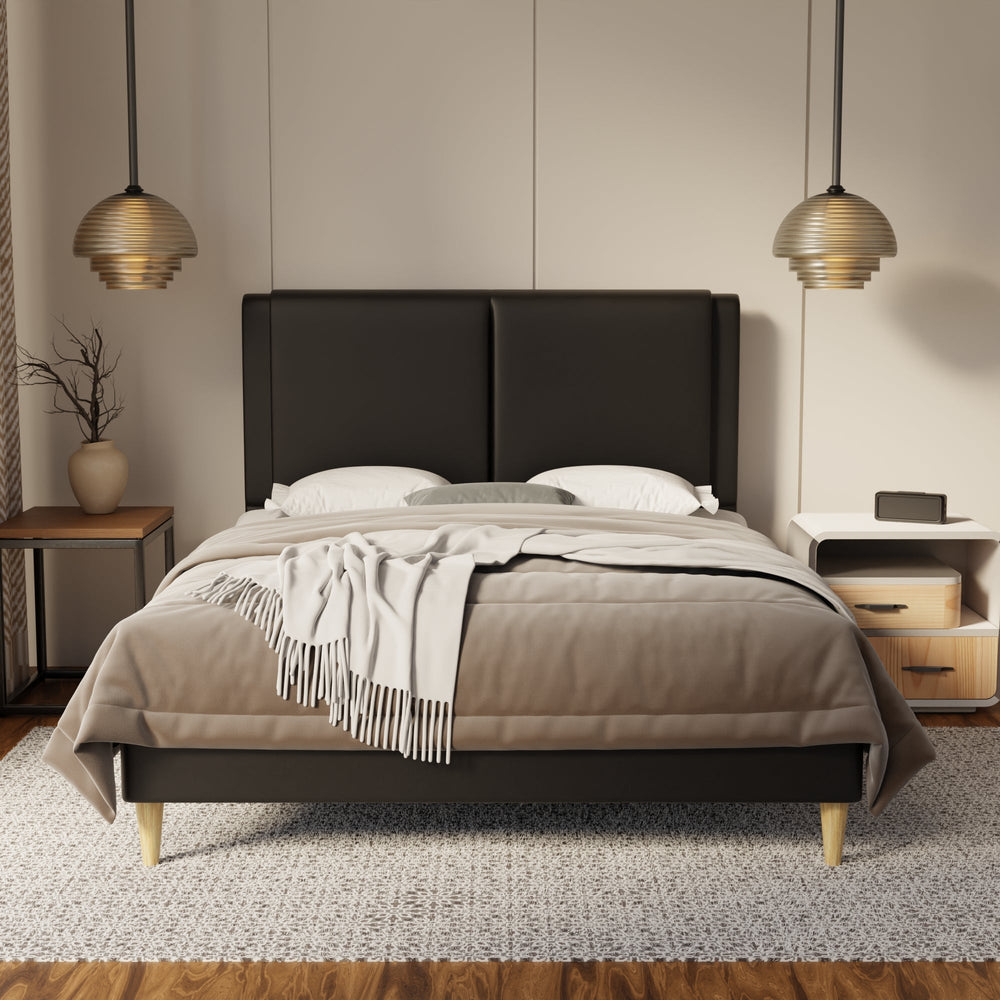 Vance Genuine Leather Bed Frame By Somnuz SSE