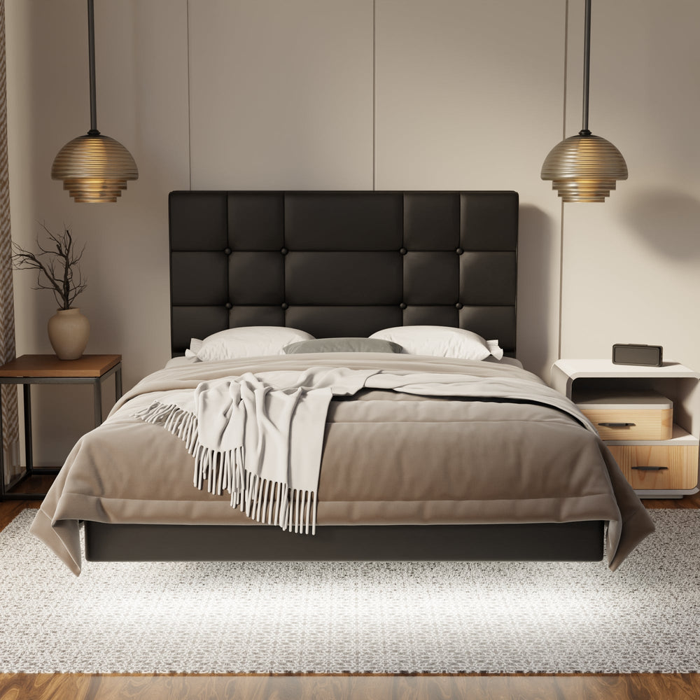 Elara Genuine Leather Floating Bed Frame (With LED) By Somnuz SSE