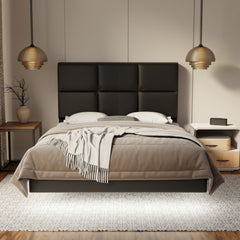 Caspian Genuine Leather Floating Bed Frame (With LED) By Somnuz SSE