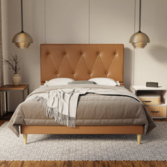 Valen Genuine Leather Bed Frame By Somnuz SSE