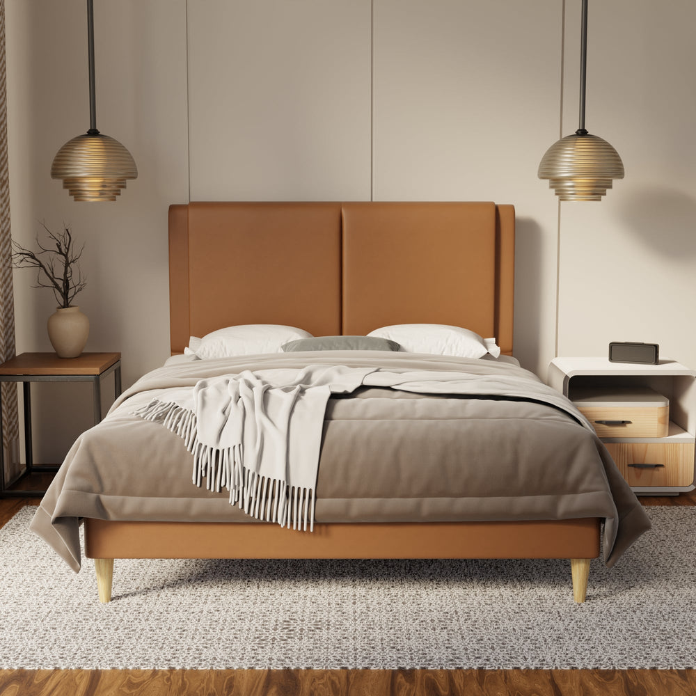 Vance Genuine Leather Bed Frame By Somnuz SSE