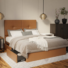 Rylan Genuine Leather Drawer Bed By Somnuz SSE