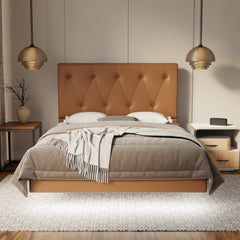 Valen Genuine Leather Floating Bed Frame (With LED) By Somnuz SSE
