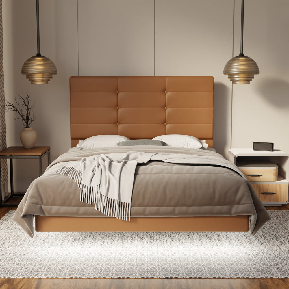 Kaelen Genuine Leather Floating Bed Frame (With LED) By Somnuz SSE