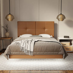 Rylan Genuine Leather Floating Bed Frame (With LED) SSE