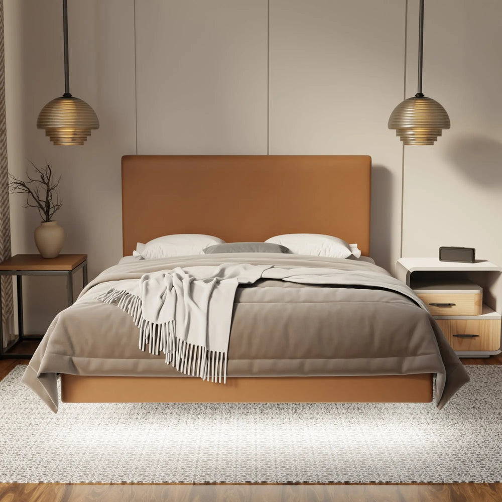 Kira Genuine Leather Floating Bed Frame (With LED) SSE