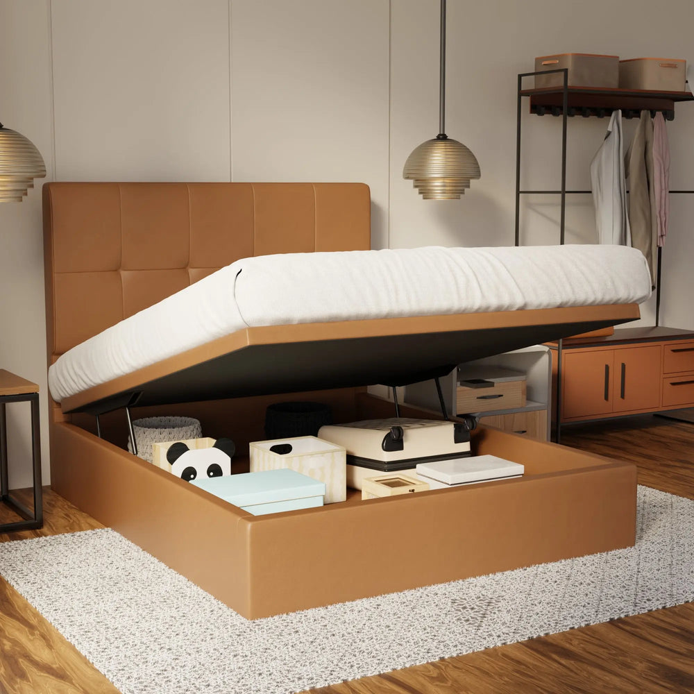 Marlowe Genuine Leather Storage Bed (Gas Lift) SSE