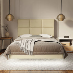 Caspian Genuine Leather Floating Bed Frame (With LED) SSE