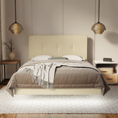 Lyra Genuine Leather Floating Bed Frame (With LED) By Somnuz SSE
