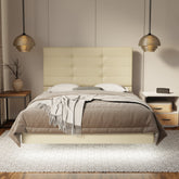 Kaelen Genuine Leather Floating Bed Frame (With LED) By Somnuz SSE