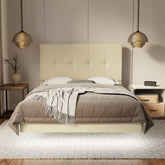 Marlowe Genuine Leather Floating Bed Frame (With LED) SSE