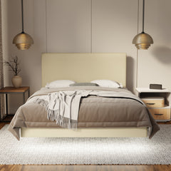 Kira Genuine Leather Floating Bed Frame (With LED) By Somnuz SSE
