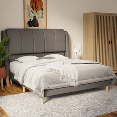 Brinley Faux Leather Bed Frame (Pet Friendly) by Somnuz KH