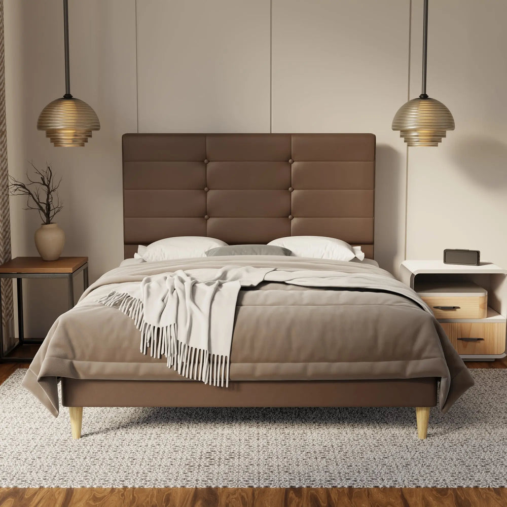 Kaelen Genuine Leather Bed Frame SSE
