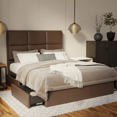 Caspian Genuine Leather Drawer Bed SSE