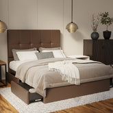 Marlowe Genuine Leather Drawer Bed By Somnuz SSE