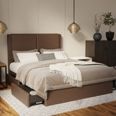 Vance Genuine Leather Drawer Bed By Somnuz SSE