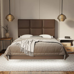 Caspian Genuine Leather Floating Bed Frame (With LED) SSE