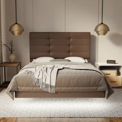 Kaelen Genuine Leather Floating Bed Frame (With LED) SSE