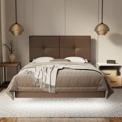 Rylan Genuine Leather Floating Bed Frame (With LED) SSE