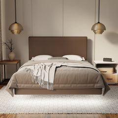 Kira Genuine Leather Floating Bed Frame (With LED) By Somnuz SSE
