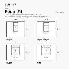 Lysara Fabric Storage Bed Frame (Water Repellent & Pet Friendly) by Somnuz - Room Fit