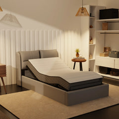 Somnuz® Restro Adjustable Genuine Leather Bed + Somnuz® Aire Mattress Somnuz