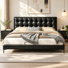Wexlin Genuine Leather Bed Frame