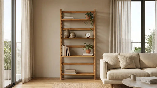 Bookshelf in a Singapore living room chosen for storage, display, and better room balance