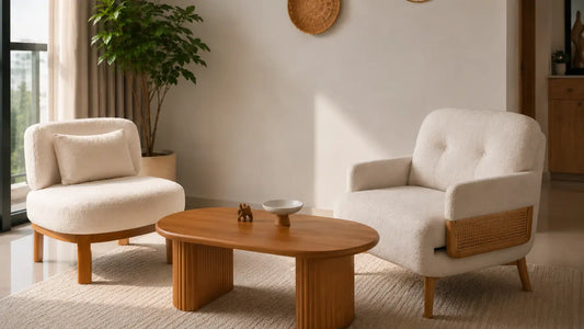 Two sofas compared by frame, foam density, seat depth, upholstery, and warranty