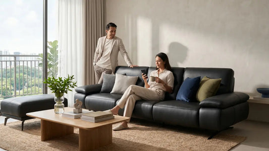 Furniture showroom visit planned with room measurements and a shortlist