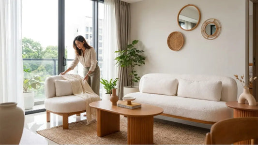 Sofa and wooden furniture in a Singapore home protected from mould with proper humidity control