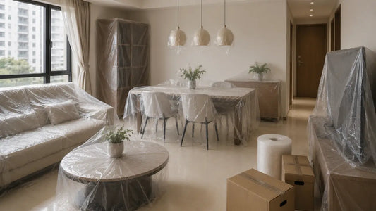 Furniture wrapped and protected during a home renovation in Singapore