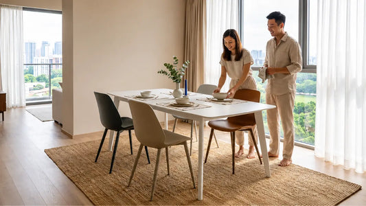 Dining area in a Singapore home set up for daily family meals