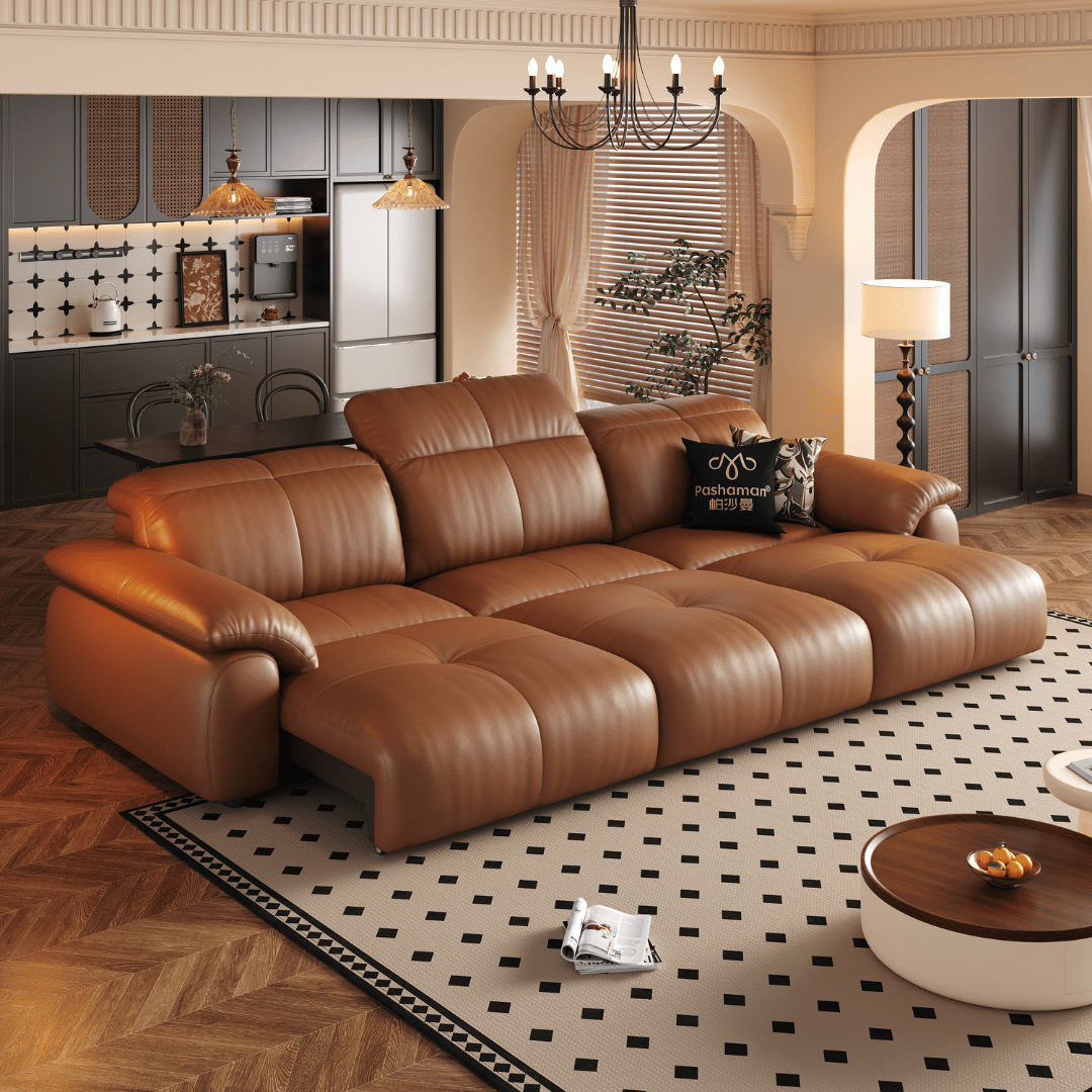 Wriggs Leather Electric Sofa Bed (Water Repellent & App + Remote Control)