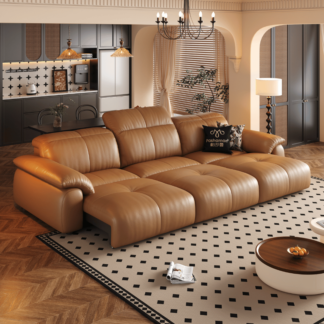 Wriggs Leather Electric Sofa Bed (Water Repellent & App + Remote Control)