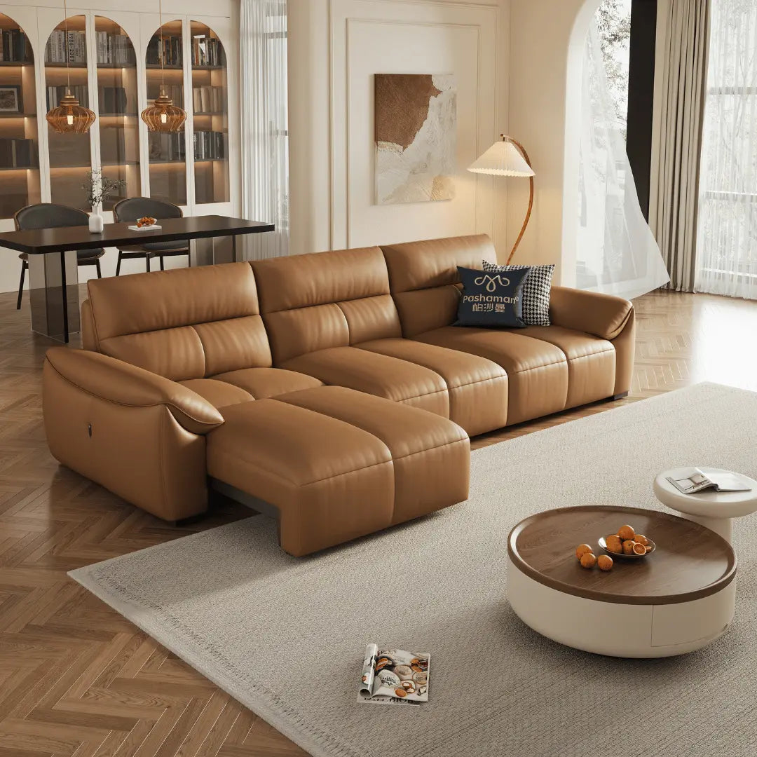 Ginny Leather Electric Sofa Bed - Esteller