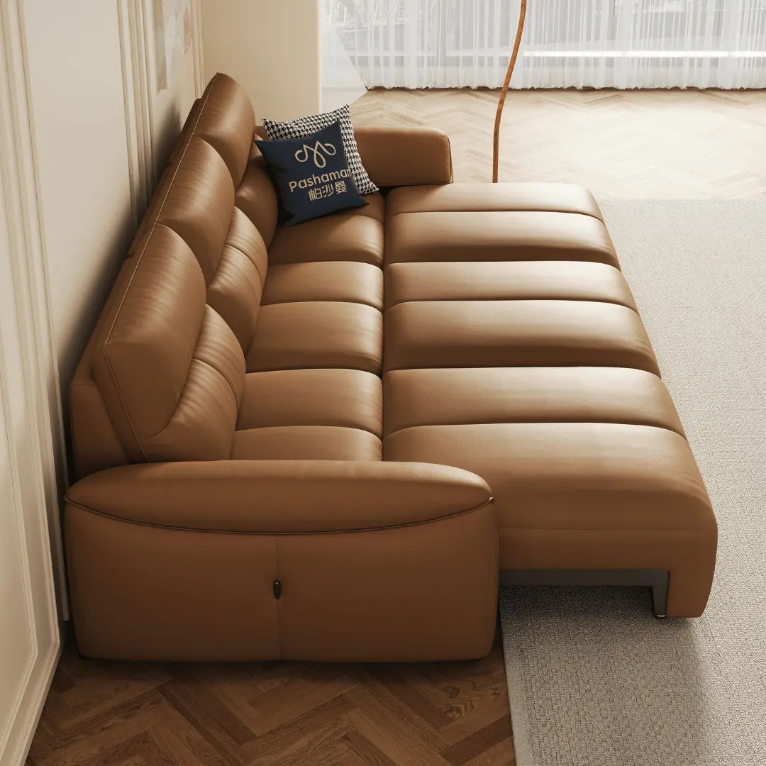 Ginny Leather Electric Sofa Bed - Esteller