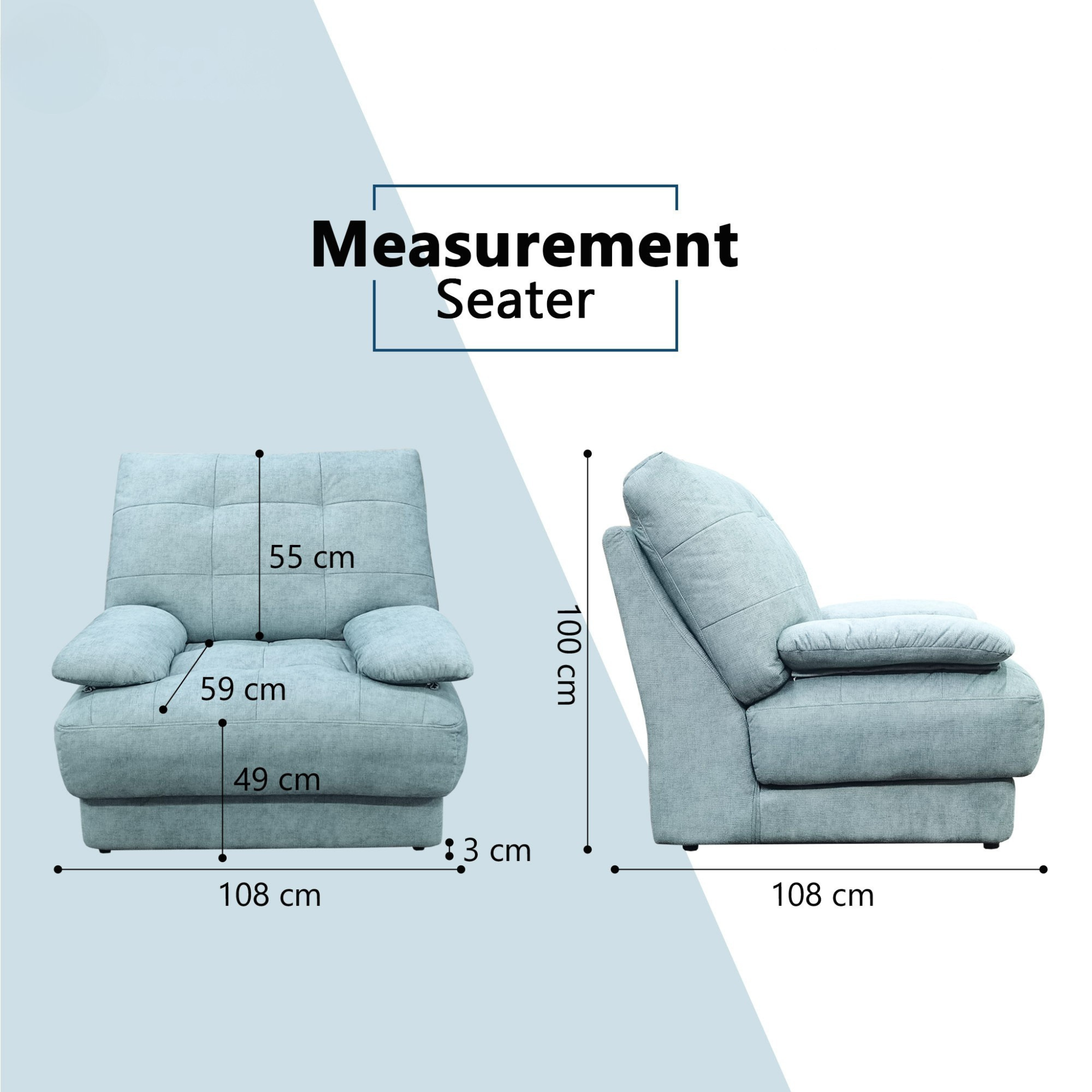 Brynnor Fabric Adjustable Armrest Sofa