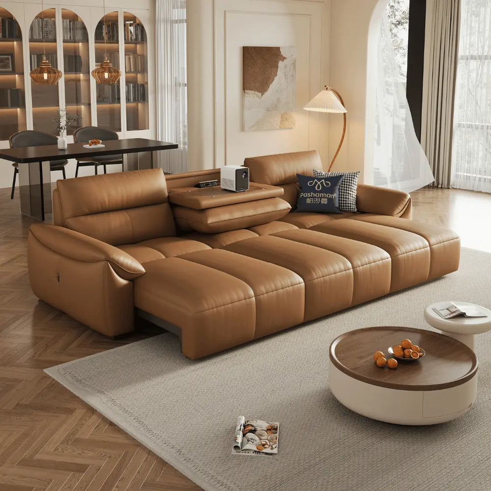 Ginny Leather Electric Sofa Bed - Esteller