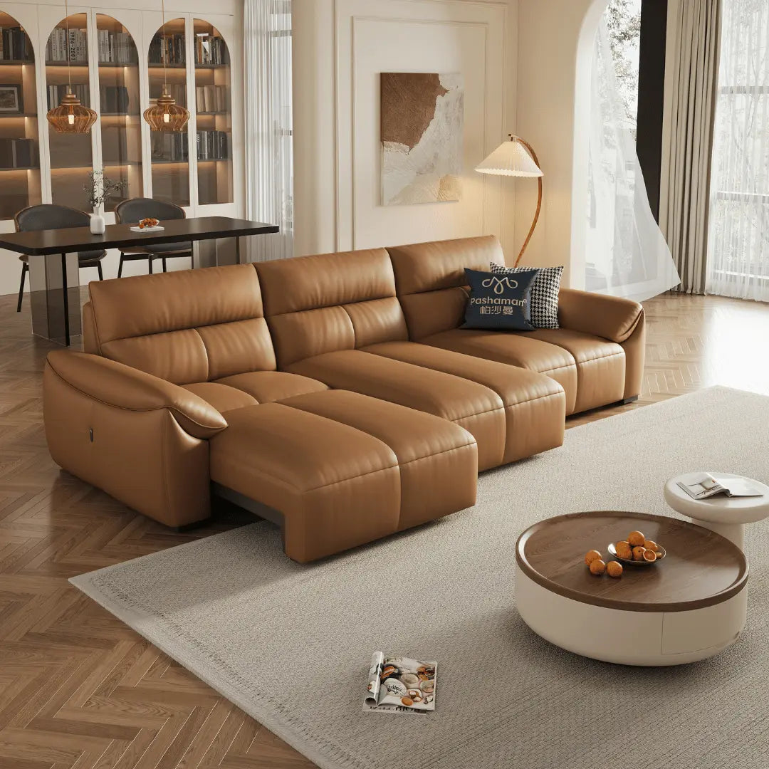 Ginny Leather Electric Sofa Bed - Esteller