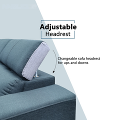 Orlyn Fabric Corner Adjustable Headrest Sofa (Sectional) (Pet Friendly & Easy Clean)