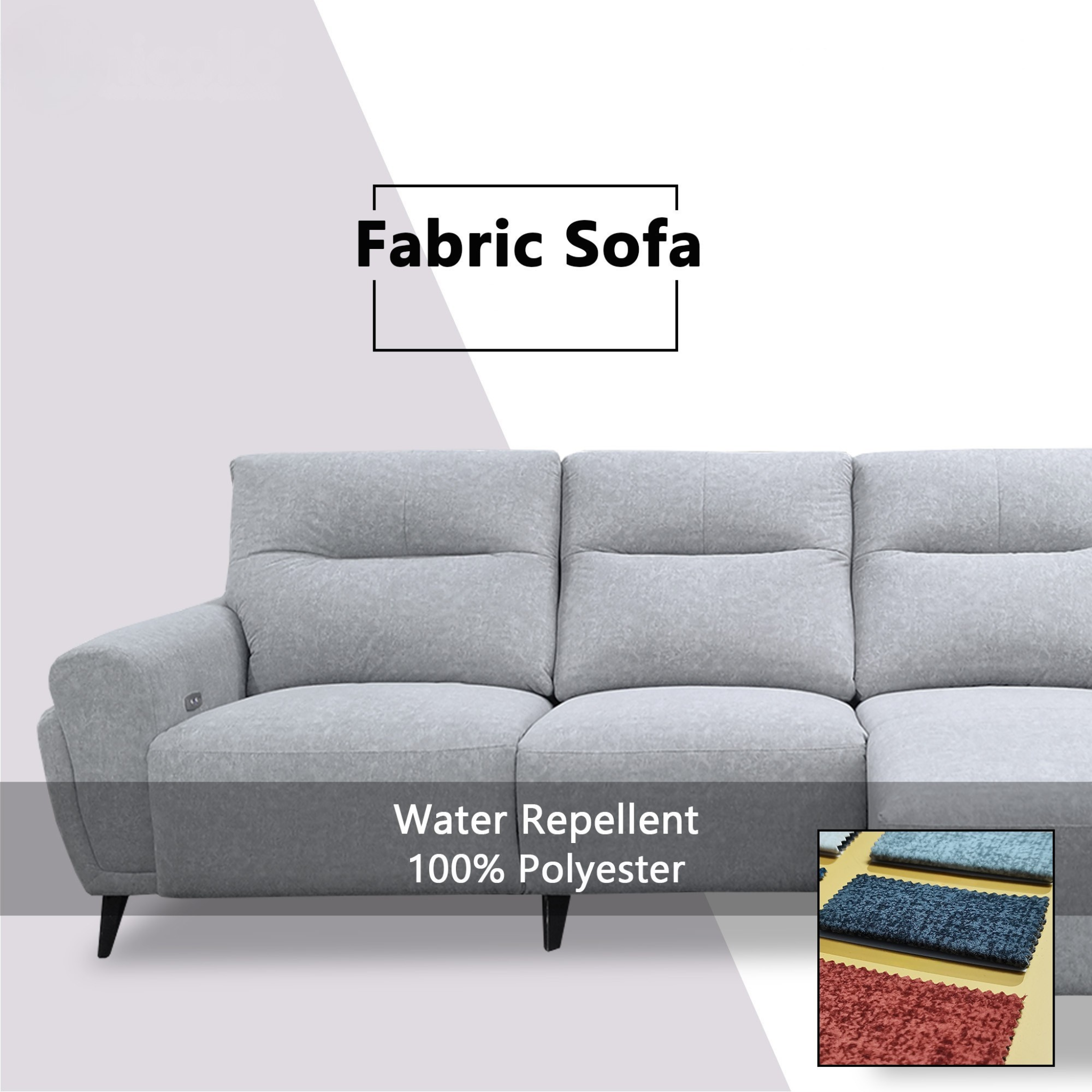 Xyrel Fabric Recliner L-Shaped Sofa (Pet Friendly & Easy Clean)