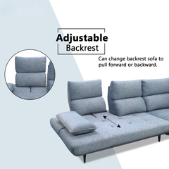 Istren Fabric Adjustable Backrest & Armrest Corner Sofa (Pet Friendly & Easy Clean)
