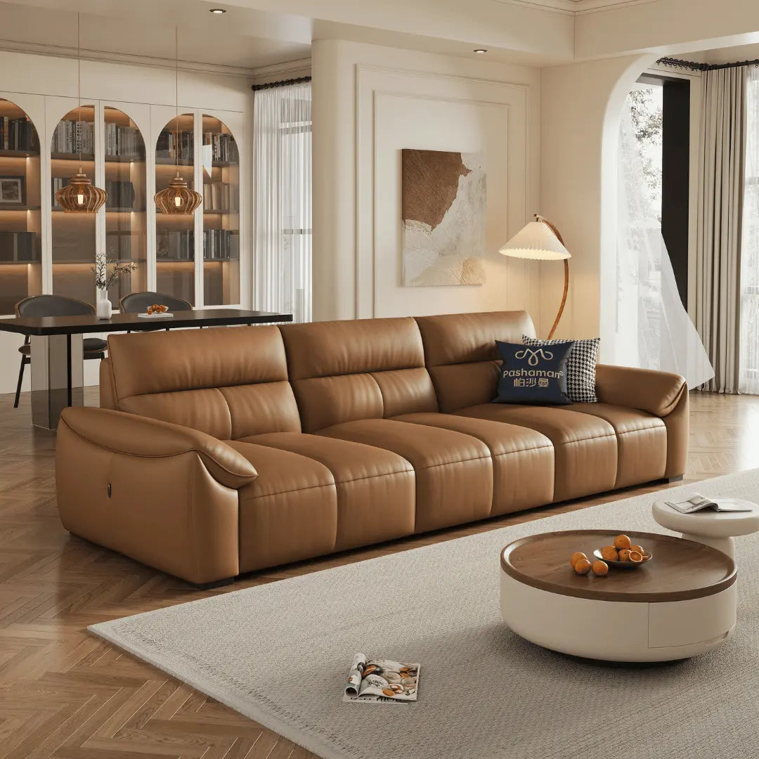 Ginny Leather Electric Sofa Bed - Esteller