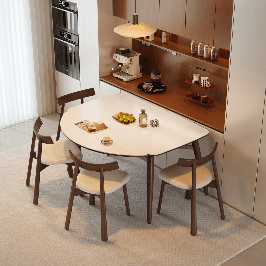 Verilon Walnut Extendable Dining Set