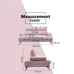 Corren Fabric Adjustable Backrest Sofa (Pet Friendly & Easy Clean) KH