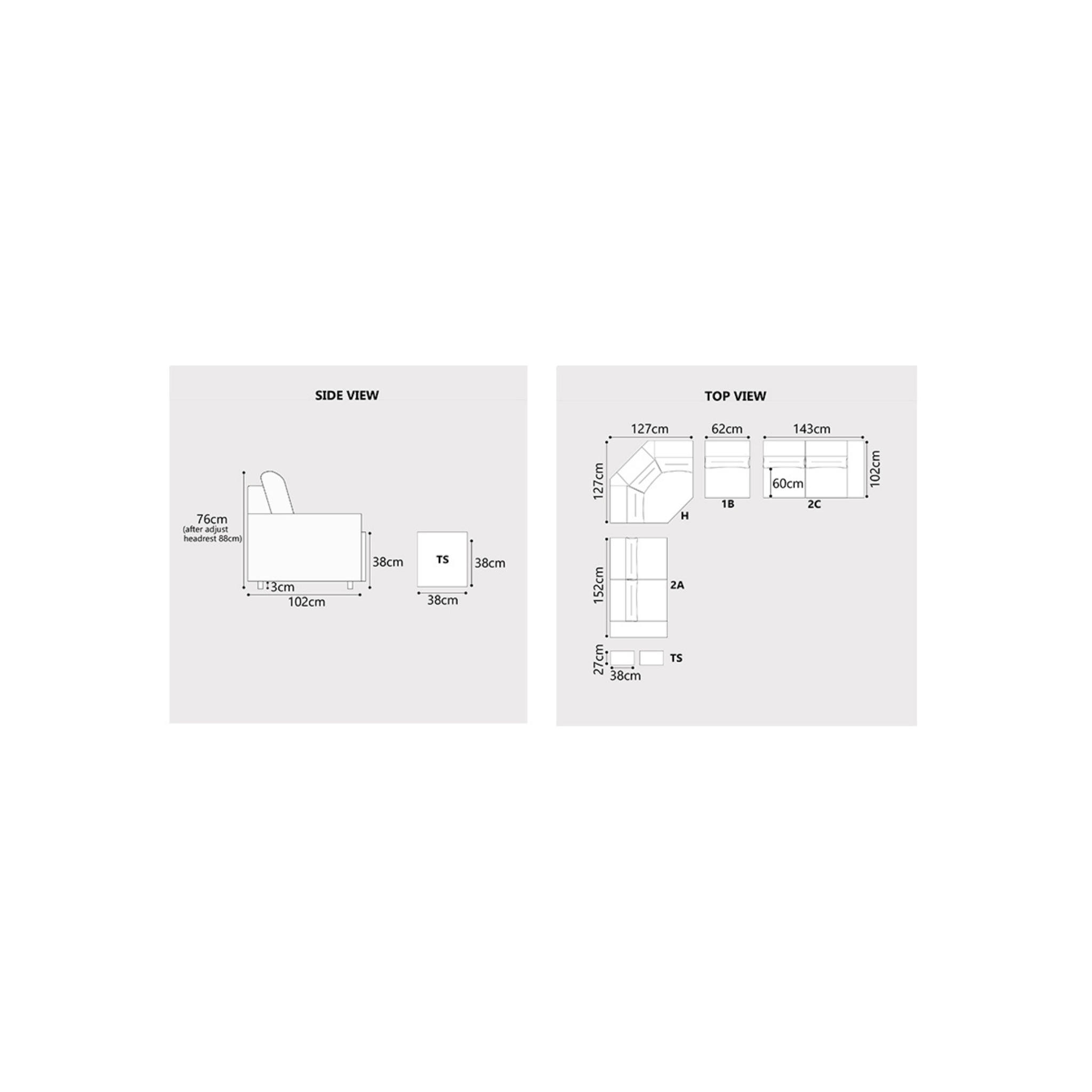 Orlyn Fabric Corner Adjustable Headrest Sofa (Sectional) (Pet Friendly & Easy Clean)